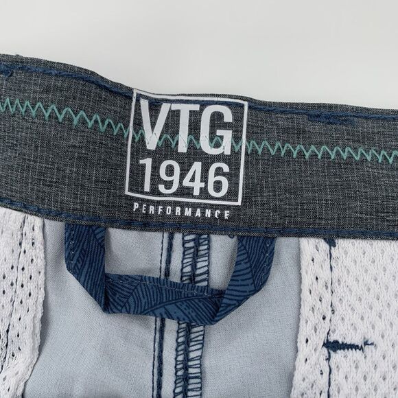 NEW VTG 1946 Swim Shorts Mens 33 Navy Blue Active Polyester Blend Stretch - Picture 5 of 12